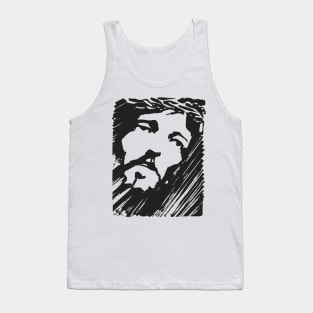 Jesus Christ Face ink hand drawn illustration Tank Top